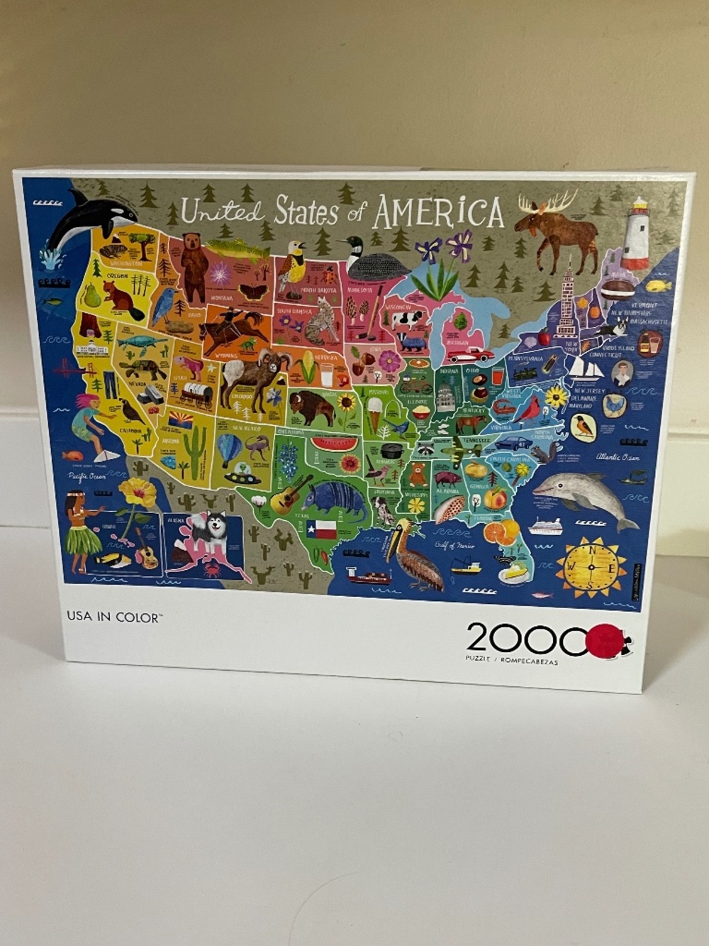 BUFFALO 2000 Pieces USA in Color Interlocking Jigsaw Puzzle New in Box (02300)